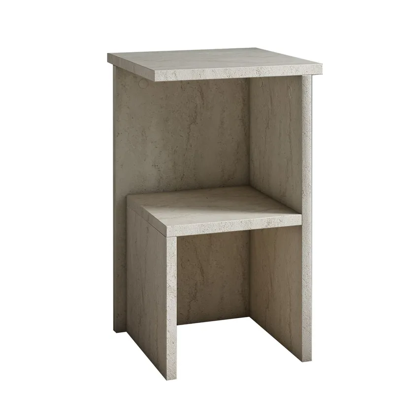 Tunel Natbord 29,6x50x29,6 cm - Travertin - Møbler - Borde - Aflastningsbord - Sengebord