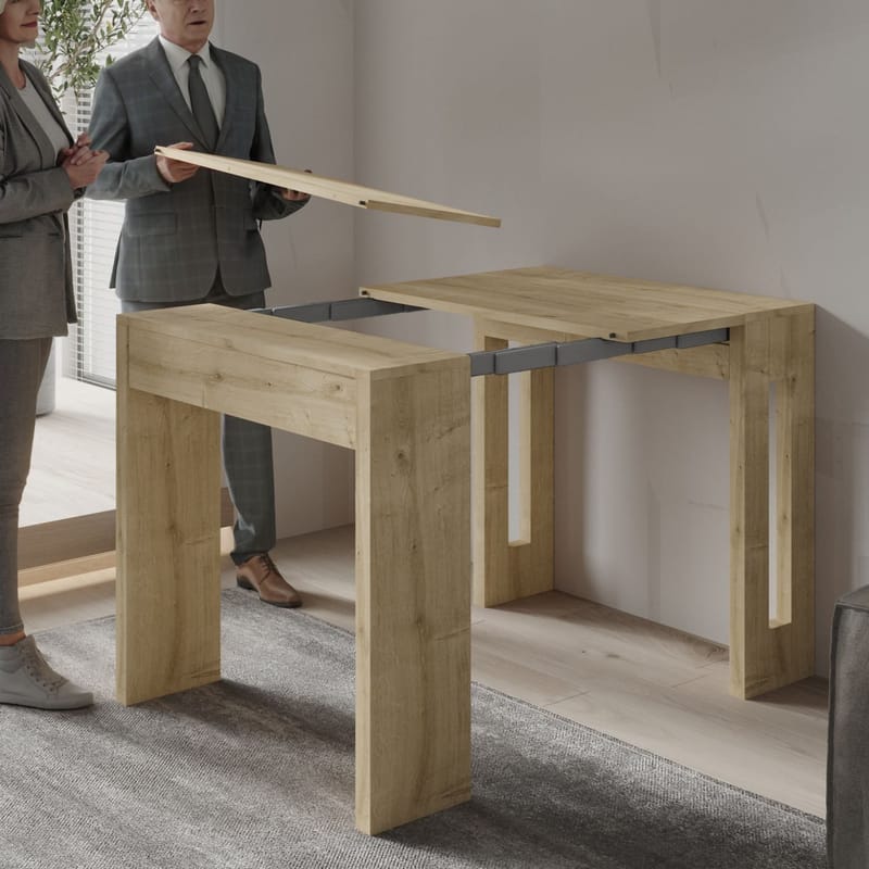 Udtrækkeligt konsolbord Homitis Nivo (80 x 76,1 x 44 cm) Sapphire Oak - Møbler - Borde - Aflastningsbord - Entrébord