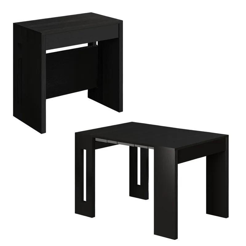 Udtrækkeligt konsolbord Homitis Nivo (80 x 76,1 x 44 cm) Sort træ, undefined