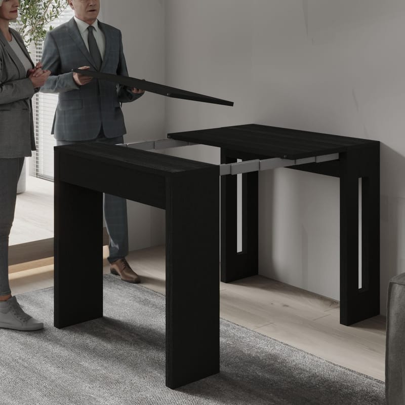 Udtrækkeligt konsolbord Homitis Nivo (80 x 76,1 x 44 cm) Sort træ - Møbler - Borde - Aflastningsbord - Entrébord