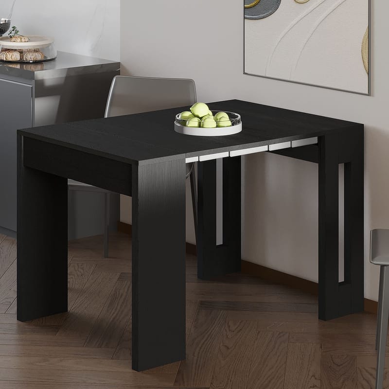 Udtrækkeligt konsolbord Homitis Nivo (80 x 76,1 x 44 cm) Sort træ - Møbler - Borde - Aflastningsbord - Entrébord
