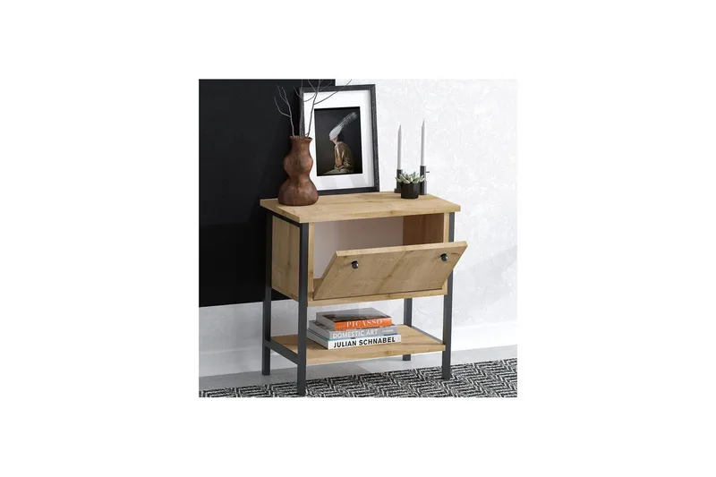 Valery Natbord 55 cm - Eg/Sort - Møbler - Borde - Aflastningsbord - Sengebord