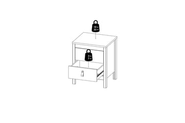 Vallvidera Natbord 44 cm - Hvid - Møbler - Borde - Aflastningsbord - Sengebord