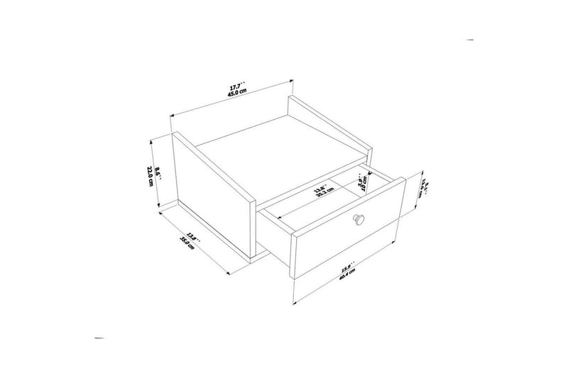 Valros Natbord 45 cm - Hvid - Møbler - Borde - Aflastningsbord - Sengebord