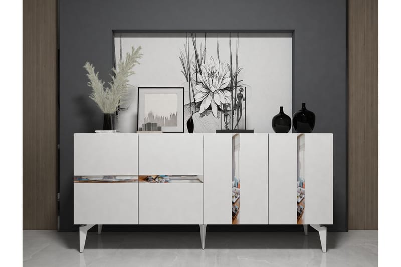 Vania Konsolbord 150 cm - Hvid/Sølv - Møbler - Borde - Aflastningsbord - Entrébord