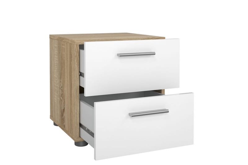 Vansu Natbord 40 cm - Hvid/Natur - Møbler - Borde - Aflastningsbord - Sengebord