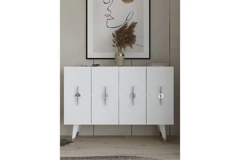 Varen Konsolbord 120 cm - Sølv/Hvid - Møbler - Borde - Aflastningsbord - Entrébord