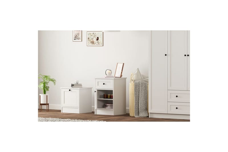 Varion Natbord 45 cm - Mat Hvid - Møbler - Borde - Aflastningsbord - Sengebord