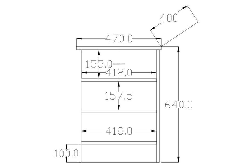 Varion Natbord 45 cm - Mat Hvid - Møbler - Borde - Aflastningsbord - Sengebord
