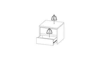 Varun Natbord 52 cm - Hvid - Møbler - Borde - Aflastningsbord - Sengebord
