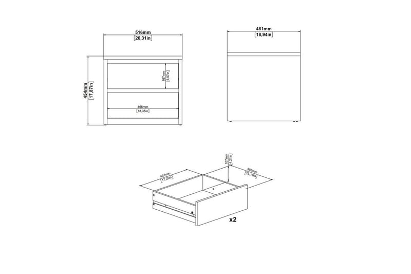 Varun Natbord 52 cm - Hvid - Møbler - Borde - Aflastningsbord - Sengebord