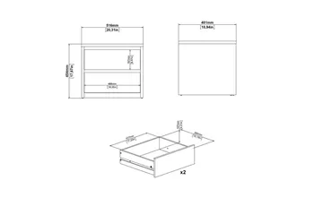 Varun Natbord 52 cm - Hvid - Møbler - Borde - Aflastningsbord - Sengebord