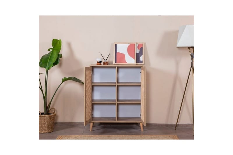 Velin Konsolbord 90 cm - Rødbrunt træ/Hvid - Møbler - Borde - Aflastningsbord - Entrébord