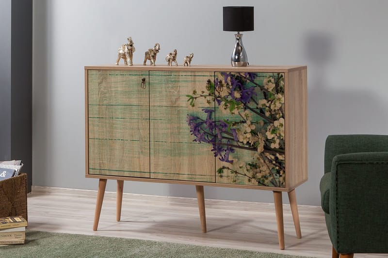 Vellavie Skænk Kirsebærblomst - Brun/Grøn - Opbevaring - Opbevaringsmøbler - Skænke & sideboards