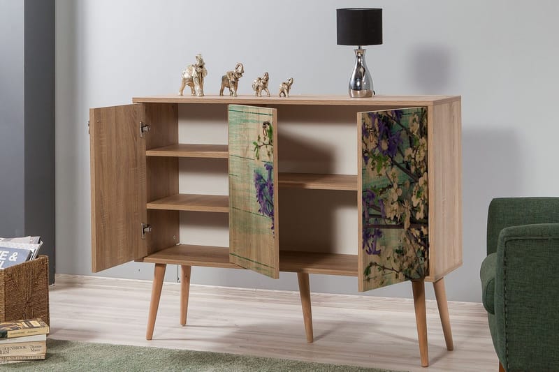 Vellavie Skænk Kirsebærblomst - Brun/Grøn - Opbevaring - Opbevaringsmøbler - Skænke & sideboards