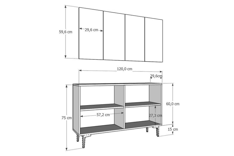 Velorae Konsolbord 120 cm - Antracit/Guld - Møbler - Borde - Aflastningsbord - Entrébord