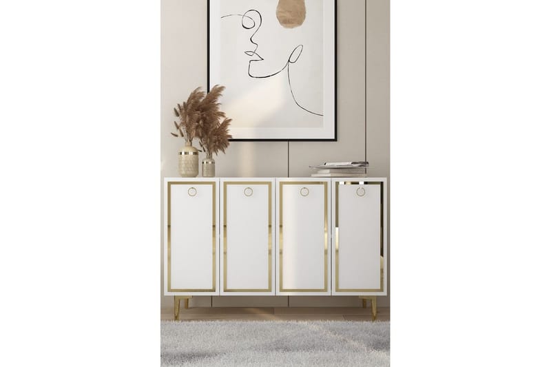 Velorae Konsolbord 120 cm - Hvid/Guld - Møbler - Borde - Aflastningsbord - Entrébord
