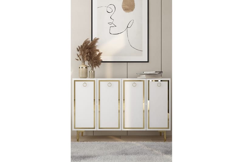 Velorae Konsolbord 120 cm - Hvid/Guld - Møbler - Borde - Aflastningsbord - Entrébord