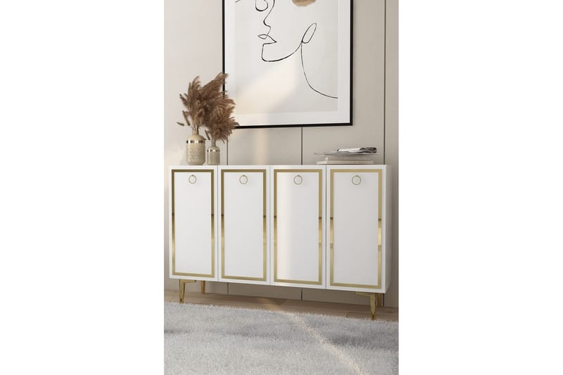 Velorae Konsolbord 120 cm - Hvid/Guld - Møbler - Borde - Aflastningsbord - Entrébord