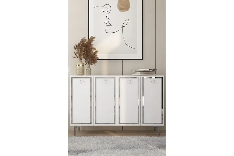 Velorae Konsolbord 120 cm - Hvid/Sølv - Møbler - Borde - Aflastningsbord - Entrébord