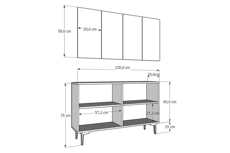 Velorae Konsolbord 120 cm - Hvid/Sølv - Møbler - Borde - Aflastningsbord - Entrébord