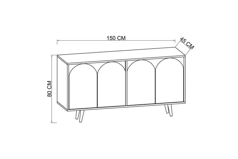 Venezia Konsolbord 150x150 cm - Brun/Antracit - Møbler - Borde - Aflastningsbord - Entrébord