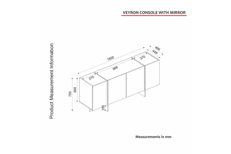 Veyron Konsolbord 180 cm - Beige/Sandsten - Møbler - Borde - Aflastningsbord - Entrébord