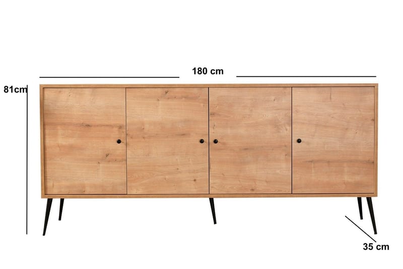 Violena Konsolbord 180 cm - Eg/Sort - Møbler - Borde - Aflastningsbord - Entrébord