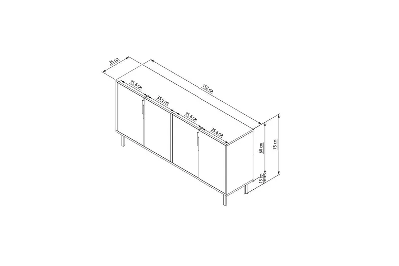 Vionis Konsolbord 150 cm - Eg - Møbler - Borde - Aflastningsbord - Entrébord