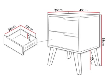 Virello Natbord 45 cm - beige - Møbler - Borde - Aflastningsbord - Sengebord
