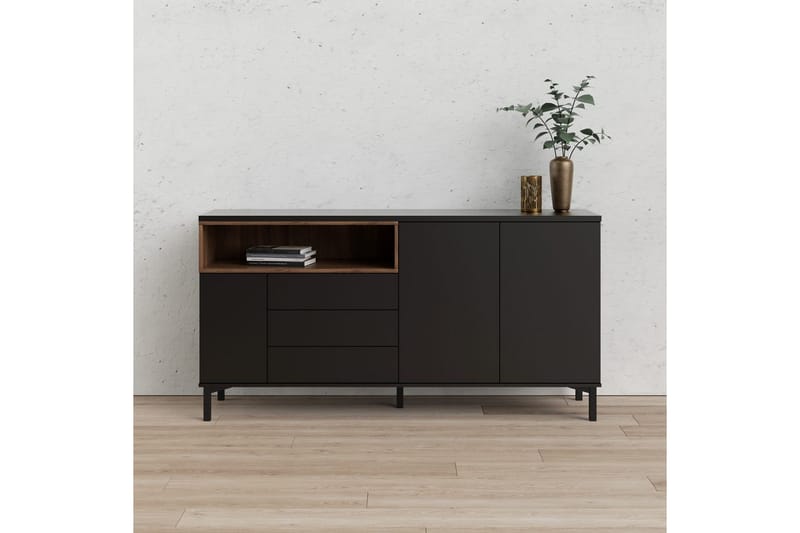 Virender Konsolbord 176 cm - Sort/Natur - Møbler - Borde - Aflastningsbord - Entrébord