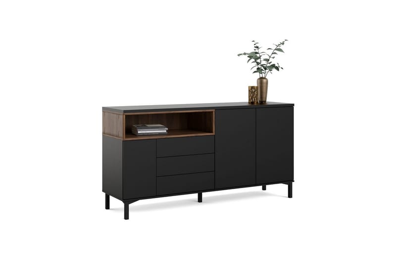 Virender Konsolbord 176 cm - Sort/Natur - Møbler - Borde - Aflastningsbord - Entrébord