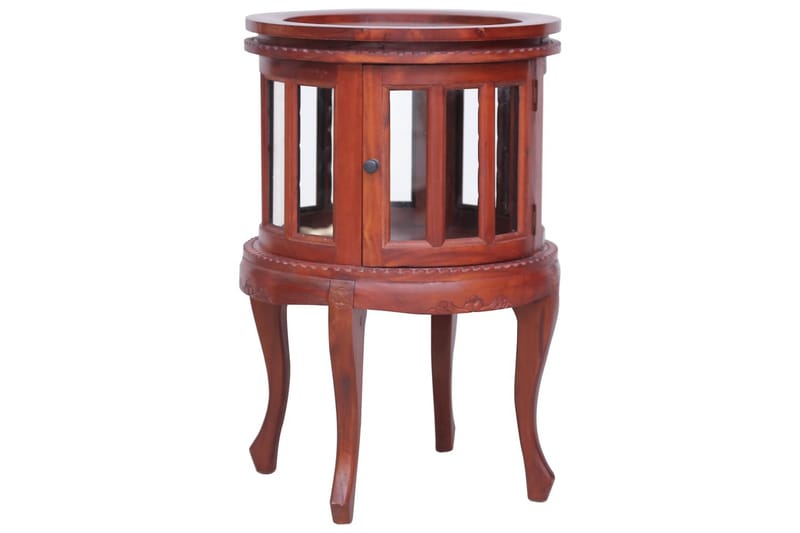 Vitrineskab 50 x 50 x 76 cm massivt mahognitræ brun - Brun - Lampebord - Bakkebord & små borde