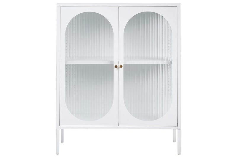 Vitrineskab Sarre Hvid, guld - Hvid, guld - Opbevaring - Skab - Vitrineskabe