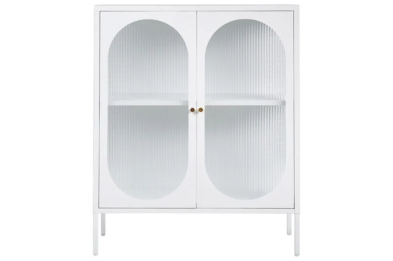 Vitrineskab Sarre Hvid, guld - Hvid, guld - Opbevaring - Skab - Vitrineskabe