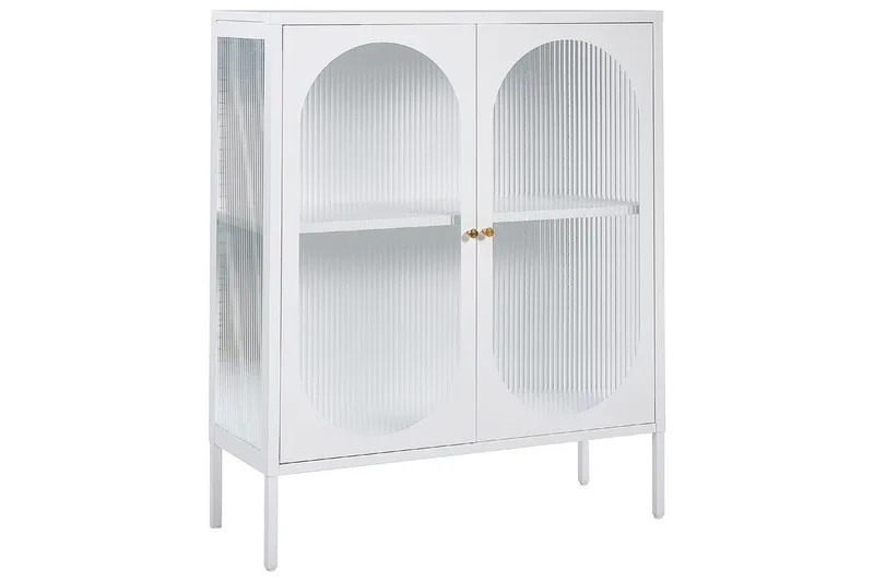 Vitrineskab Sarre Hvid, guld, Hvid, guld