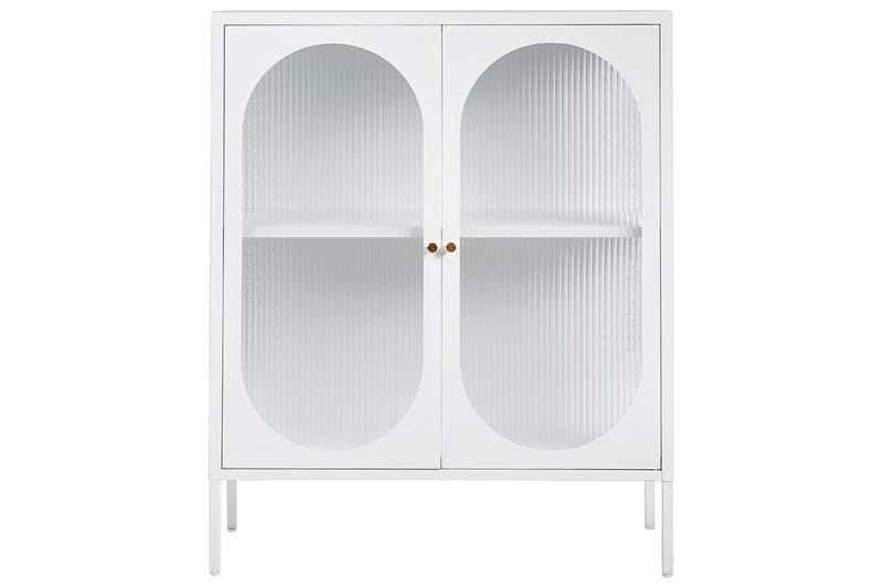 Vitrineskab Sarre Hvid, guld - Hvid, guld - Møbler - Borde - Aflastningsbord - Entrébord