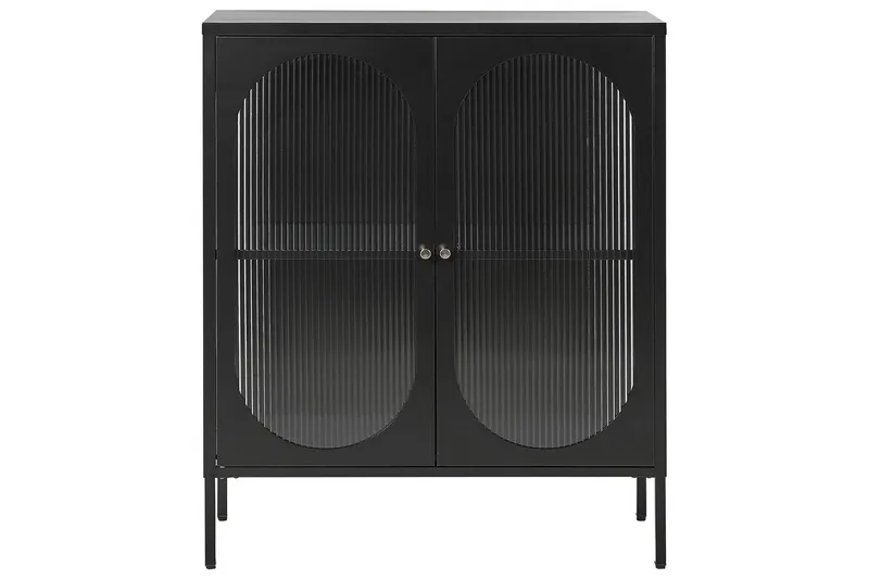 Vitrineskab Sarre Sort, guld - Sort, guld - Opbevaring - Skab - Vitrineskabe