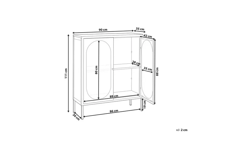 Vitrineskab Sarre Sort, guld - Sort, guld - Opbevaring - Skab - Vitrineskabe