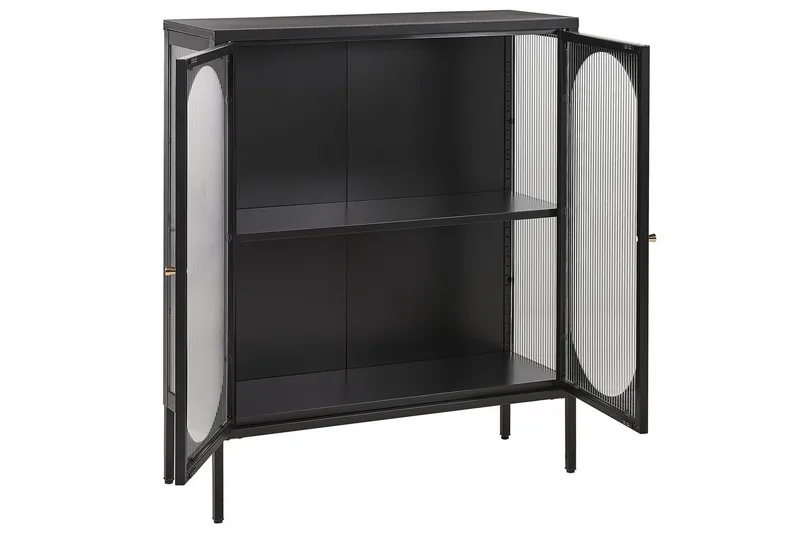 Vitrineskab Sarre Sort, guld - Sort, guld - Opbevaring - Skab - Vitrineskabe