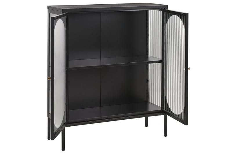 Vitrineskab Sarre Sort, guld - Sort, guld - Opbevaring - Skab - Vitrineskabe