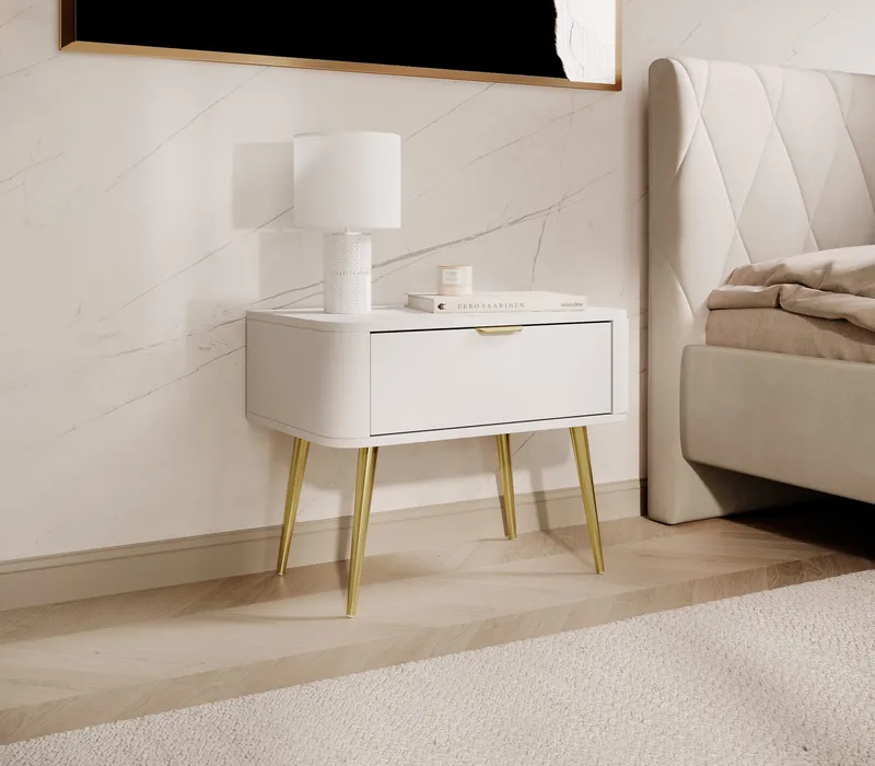 Walia Natbord 63 cm - Hvid - Møbler - Borde - Aflastningsbord - Sengebord