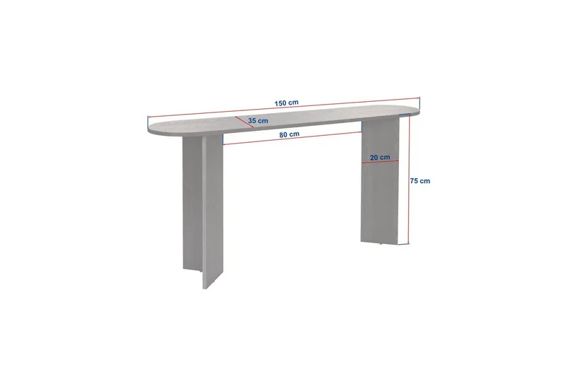 Yeno Konsolbord 150 cm - Hvid - Møbler - Borde - Aflastningsbord - Entrébord