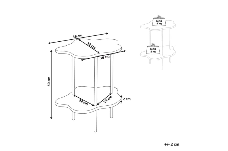 Yokley Sidebord 48 cm - Hvid/Sort - Møbler - Borde - Aflastningsbord - Lampebord