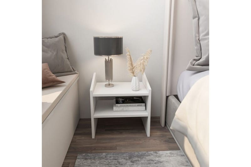 Zalric Natbord 45 cm - Hvid - Møbler - Borde - Aflastningsbord - Sengebord