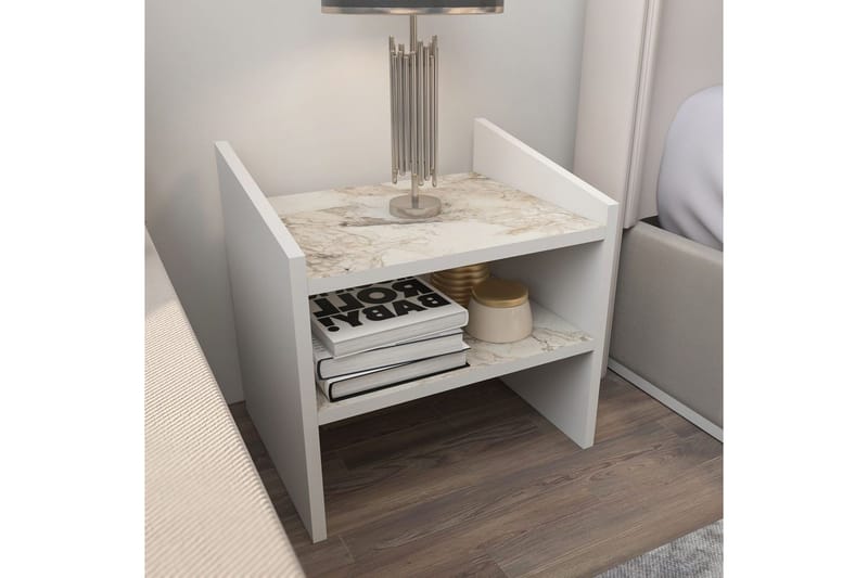 Zalric Natbord 45 cm - Hvid - Møbler - Borde - Aflastningsbord - Sengebord