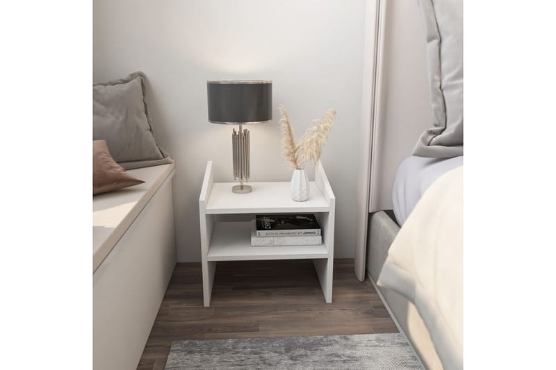Zalric Natbord 45 cm - Hvid - Møbler - Borde - Aflastningsbord - Sengebord