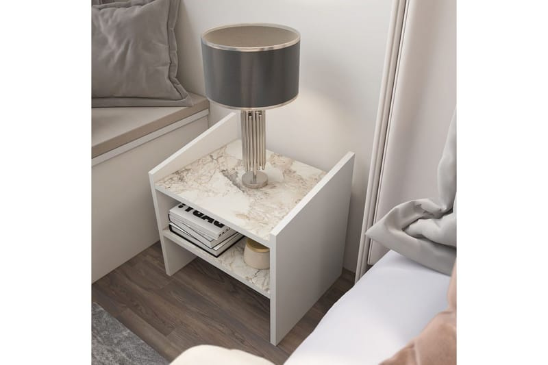 Zalric Natbord 45 cm - Hvid - Møbler - Borde - Aflastningsbord - Sengebord