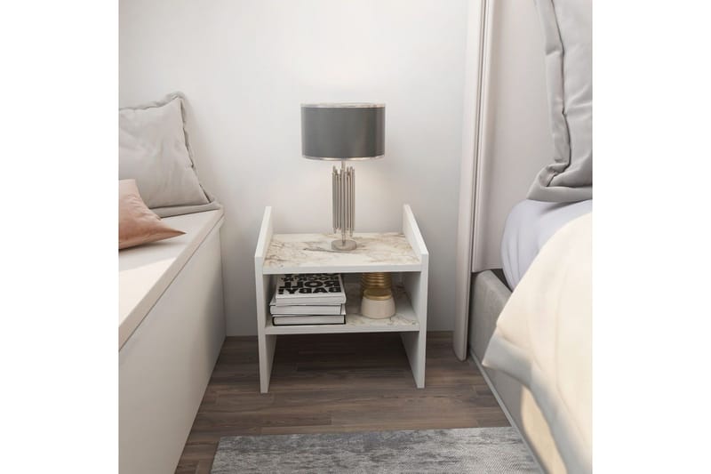 Zalric Natbord 45 cm - Hvid - Møbler - Borde - Aflastningsbord - Sengebord