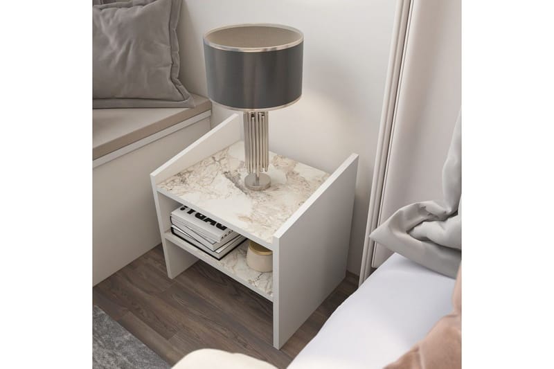 Zalric Natbord 45 cm - Hvid - Møbler - Borde - Aflastningsbord - Sengebord